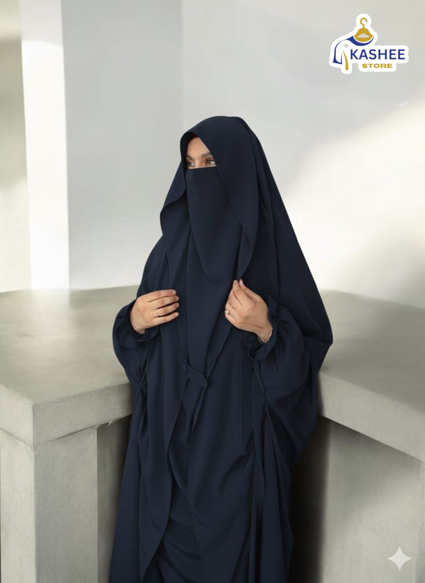 Premium Saudi Jilbab – Peach Nida Fabric