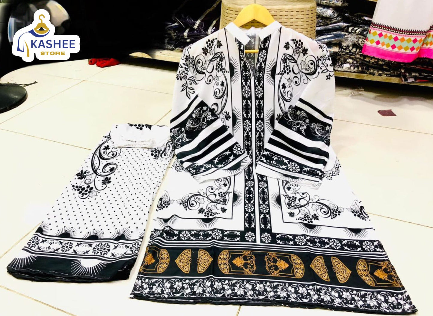 "Digital Print 2Pc Suit | Swiss Silk Collection"