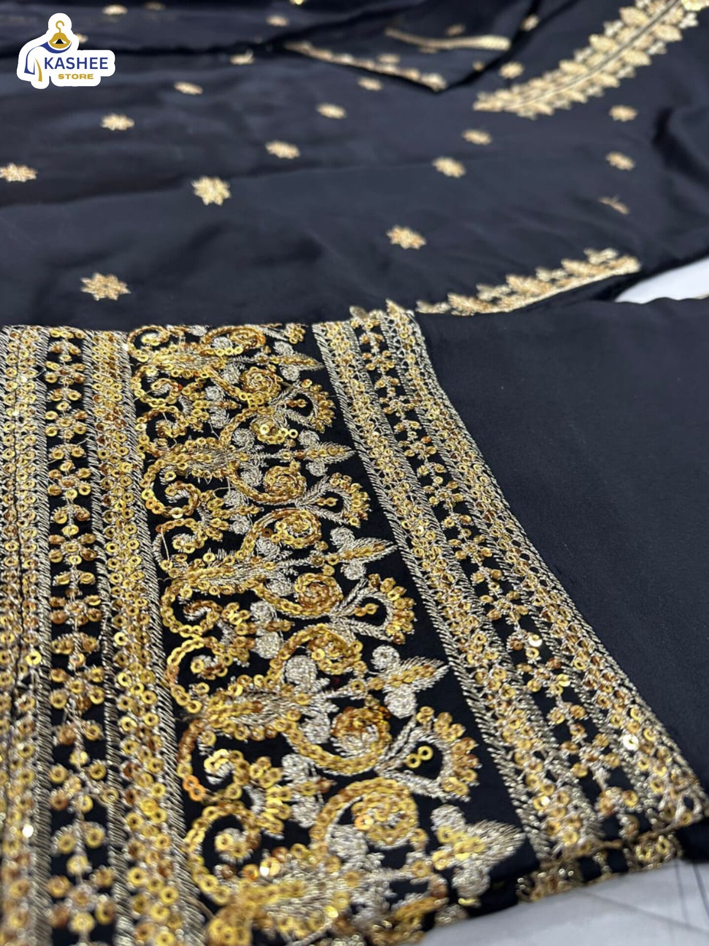 Shamose Silk 3Pc | Sequin Shirt, Trouser & Dupatta