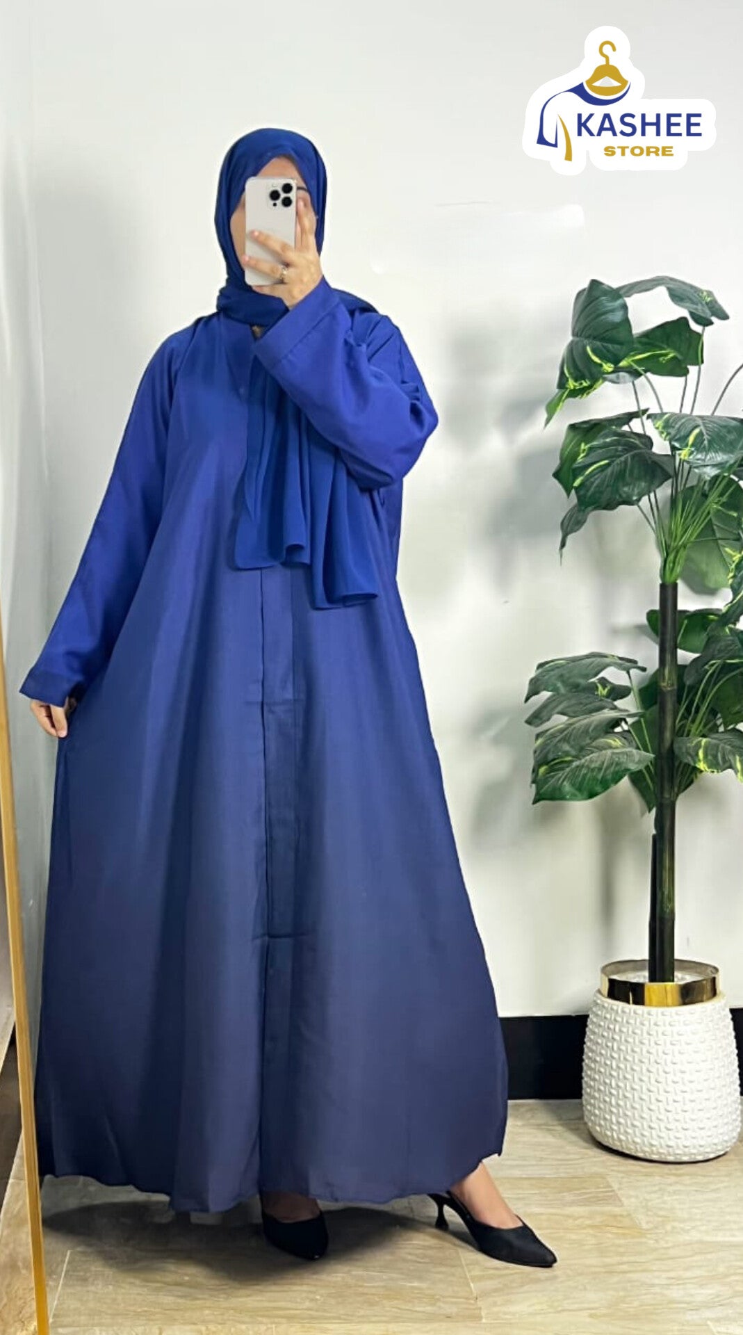 Trendy Front Open Tie & Dye Abaya – With Scarf
