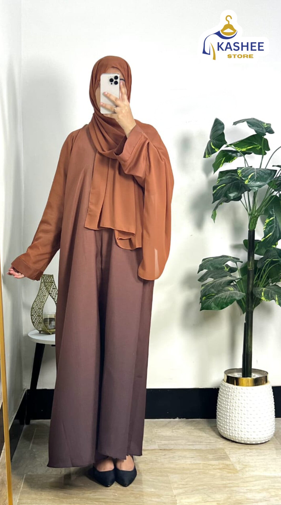 Trendy Front Open Tie & Dye Abaya – With Scarf