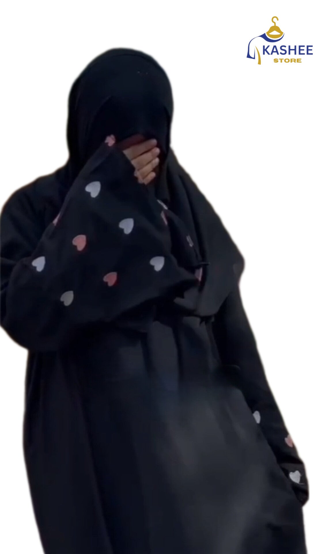 Embroidered Heart Abaya