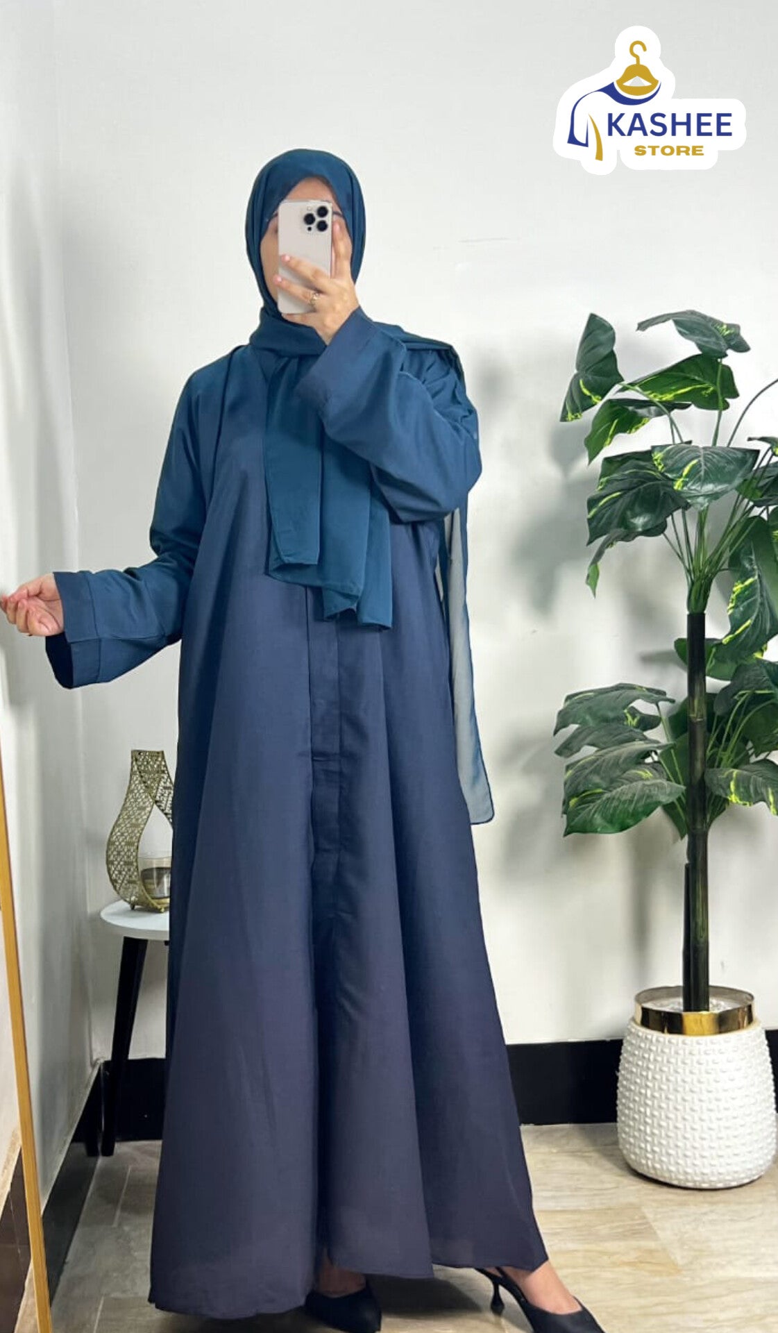 Trendy Front Open Tie & Dye Abaya – With Scarf
