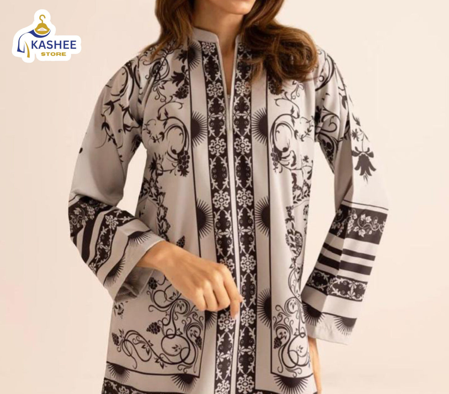 "Digital Print 2Pc Suit | Swiss Silk Collection"