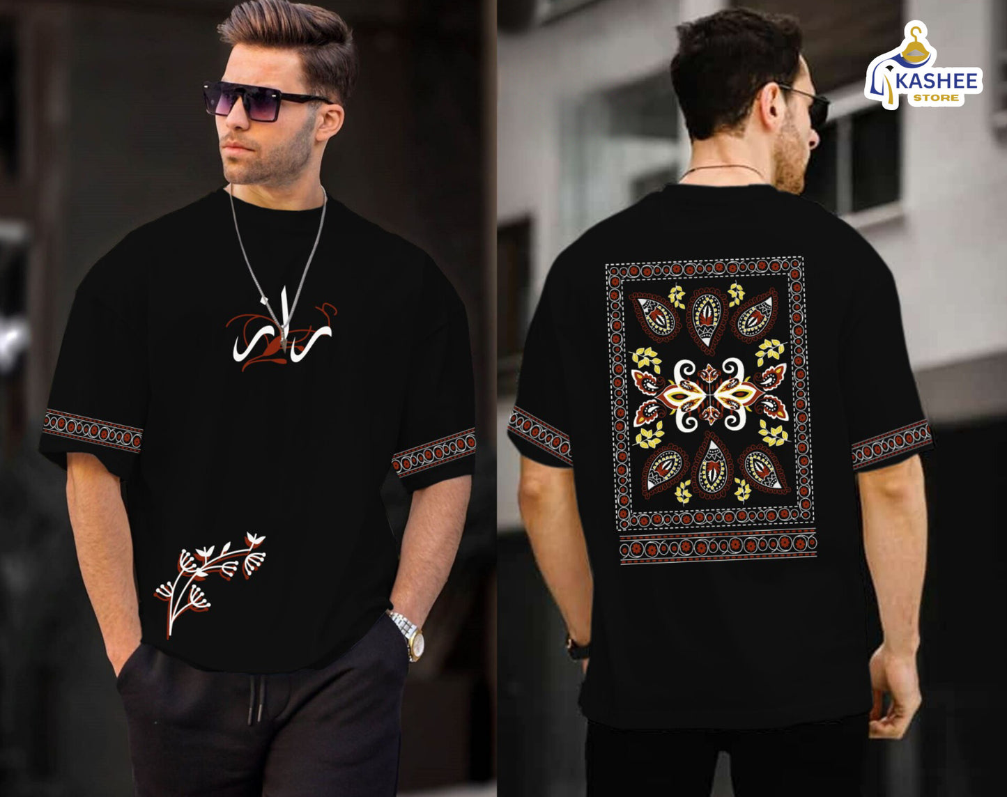 "Raaz Edition – Down Shoulder Graphic Shirt"