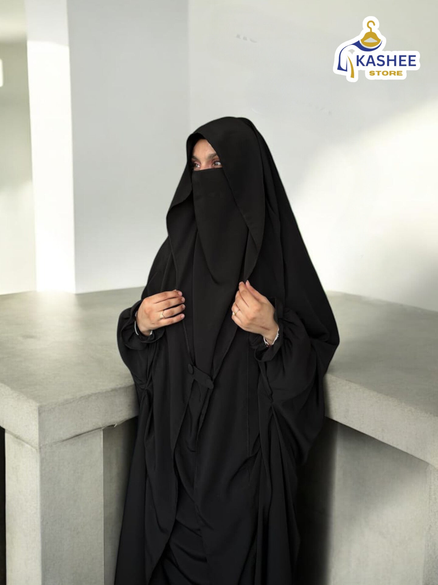 Premium Saudi Jilbab – Peach Nida Fabric