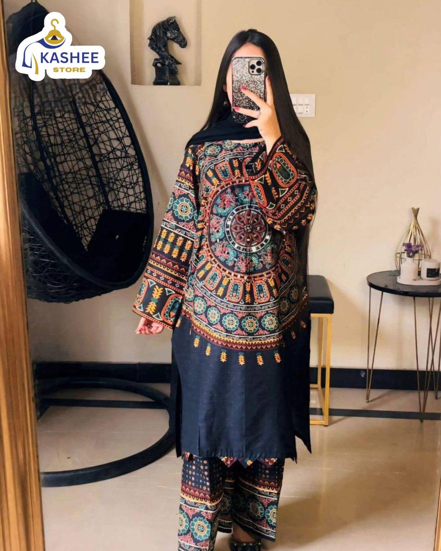 Mirror Work Swiss Lawn 2Pc Outfit