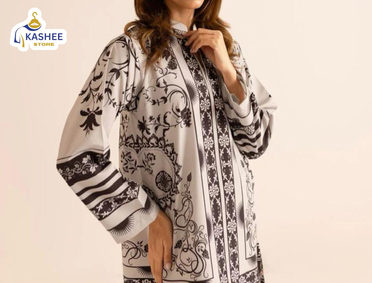 "Digital Print 2Pc Suit | Swiss Silk Collection"