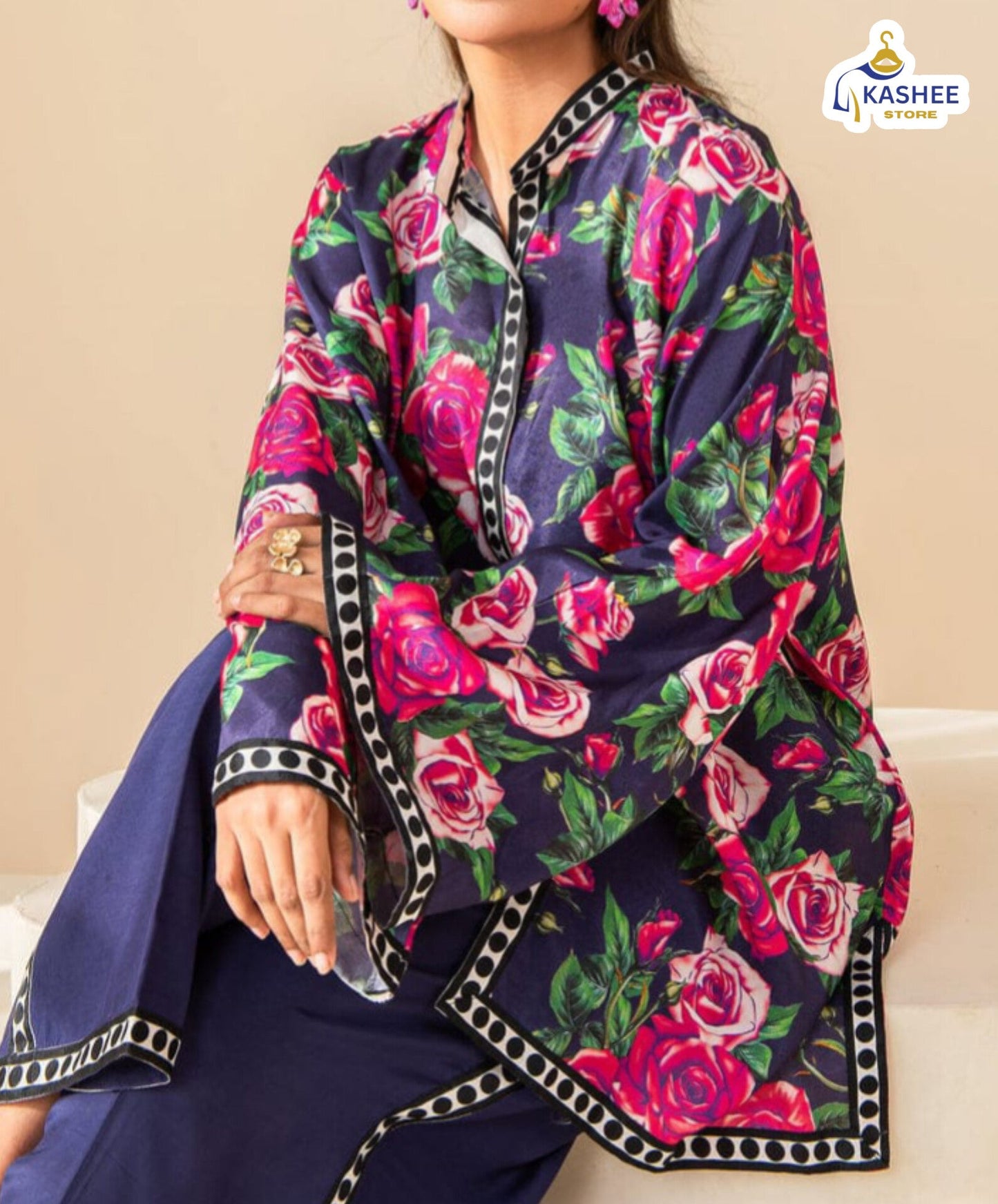 Rosy Digital Print Co-Ord Set | 2Pc Suit