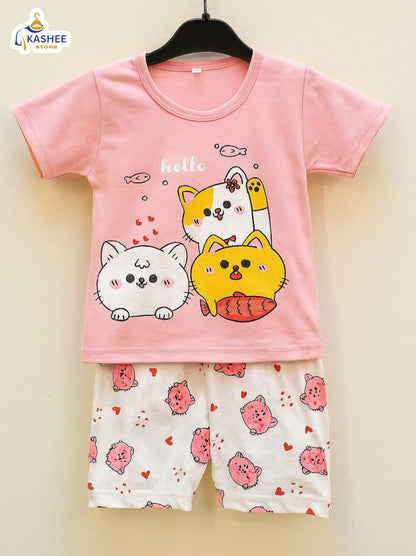 "Cat Printed Kids Track Suit –