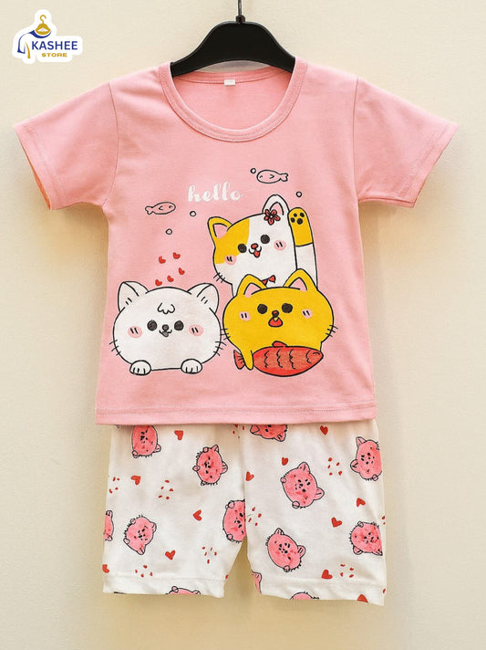 "Cat Printed Kids Track Suit –