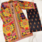 Trendy 2pc Silk Outfit – Printed Shirt & Flapper