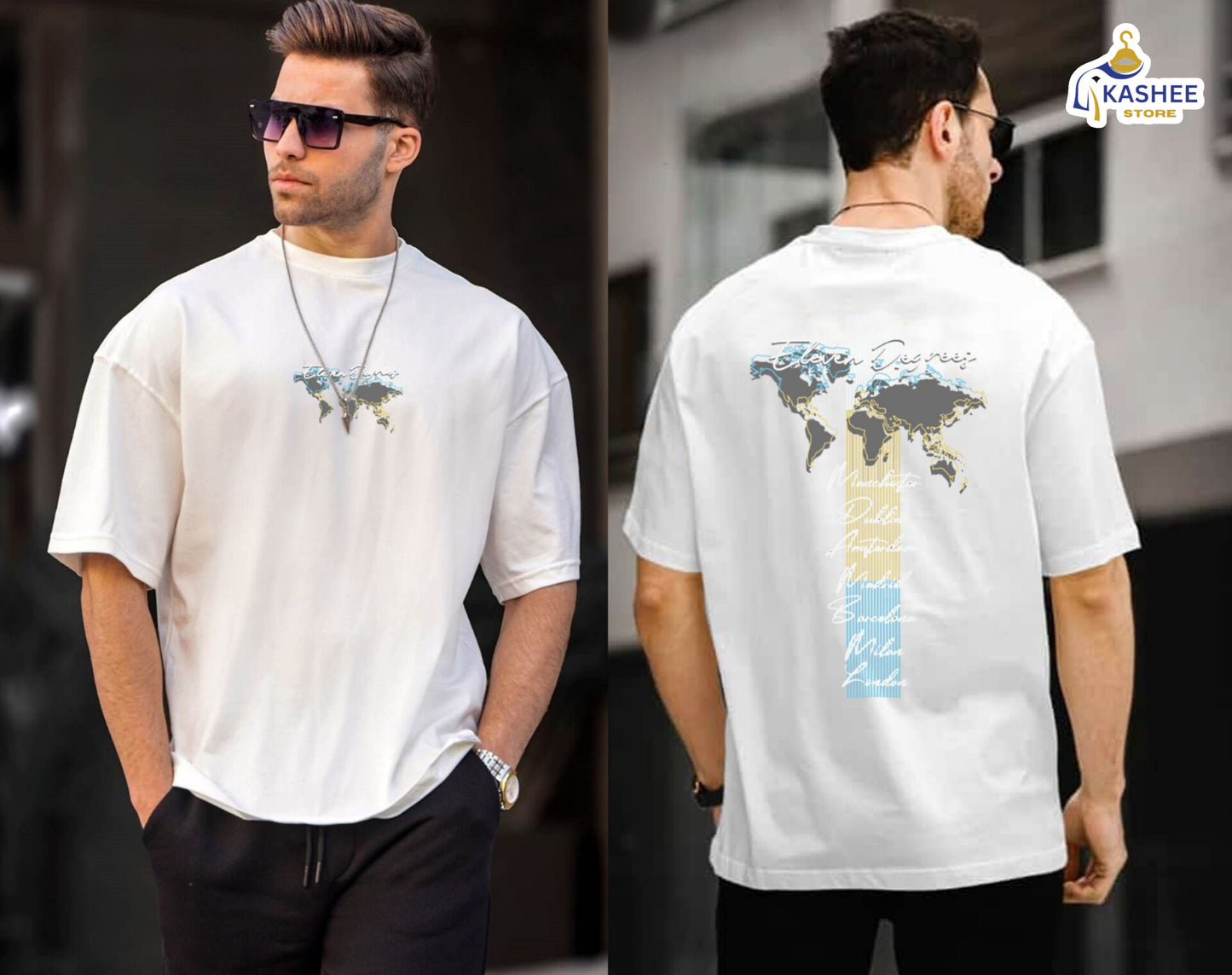 Street Style Down Shoulder Printed Shirt