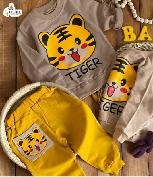 Tiger Printed Winter Track Suit – Bold & Cozy Style for Kids