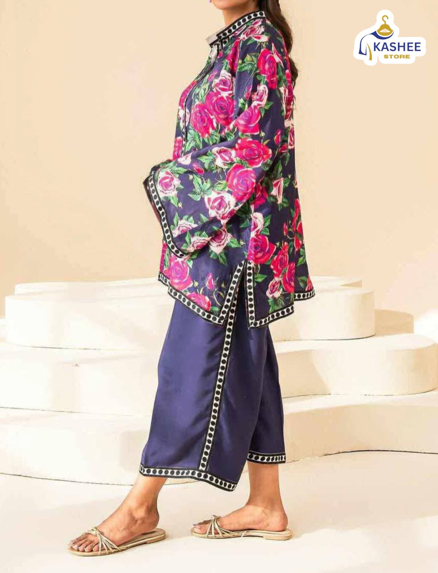 Rosy Digital Print Co-Ord Set | 2Pc Suit