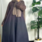 Trendy Front Open Tie & Dye Abaya – With Scarf