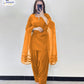 V-Neck Silk Farshi 3Pc