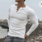 V-Collar Button Full Sleeve T-Shirt –