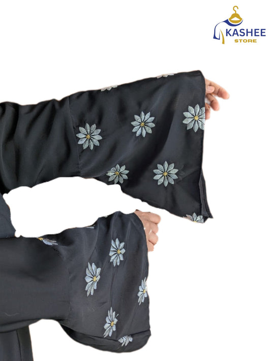 Embroidered Daisy Abaya