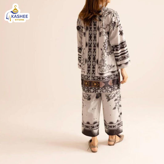 "Digital Print 2Pc Suit | Swiss Silk Collection"