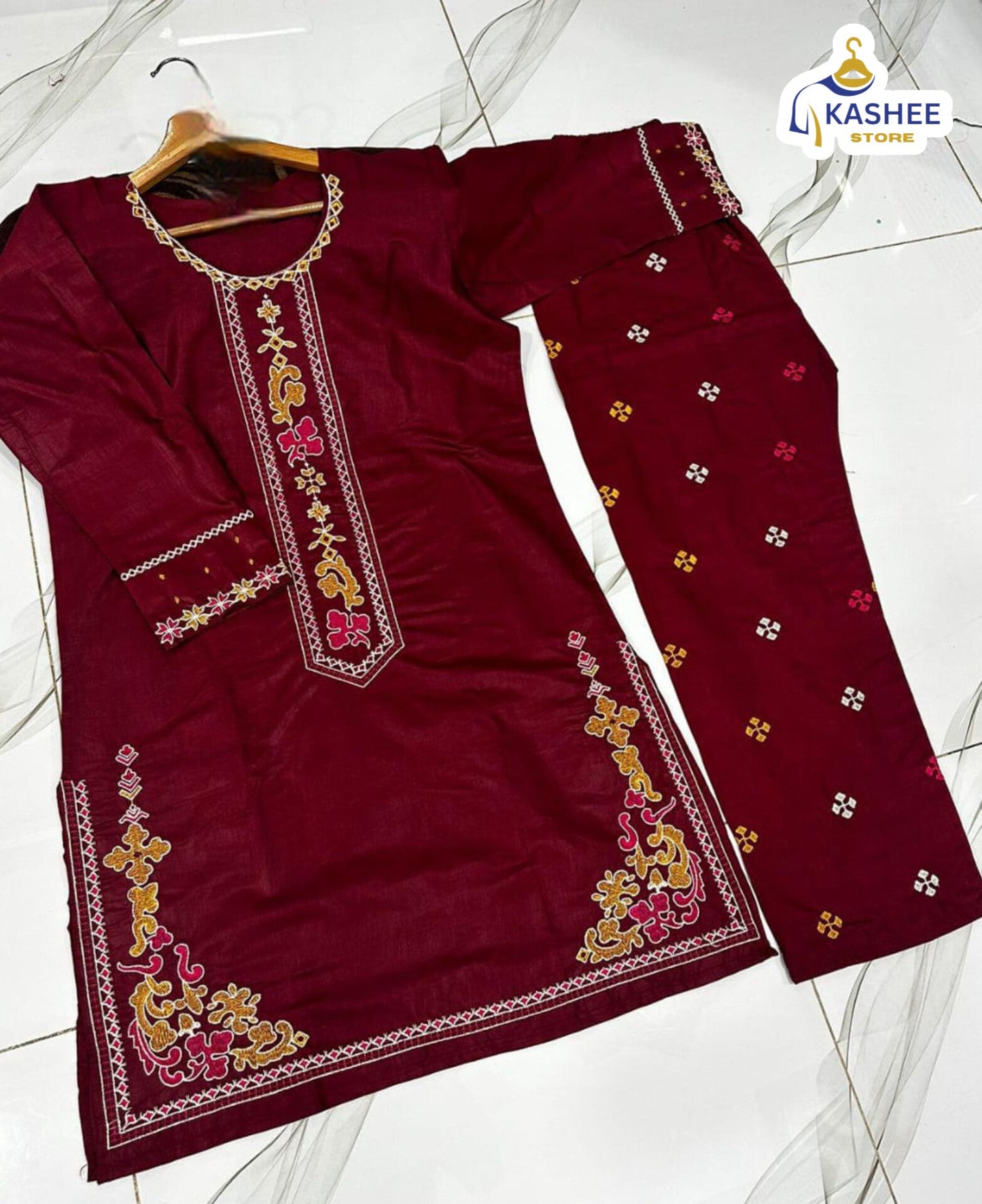 Embroidered Soft Cotton 2Pc | Shirt & Flapper