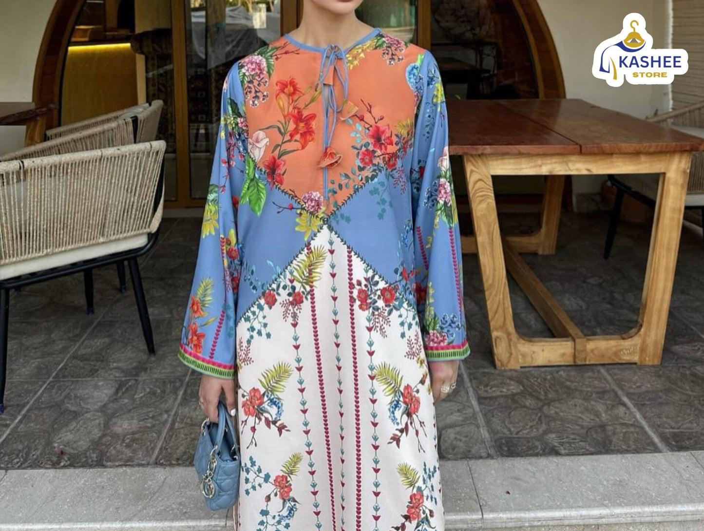 2Pc Swiss Lawn Outfit | Shirt & Bell Bottom Trouser