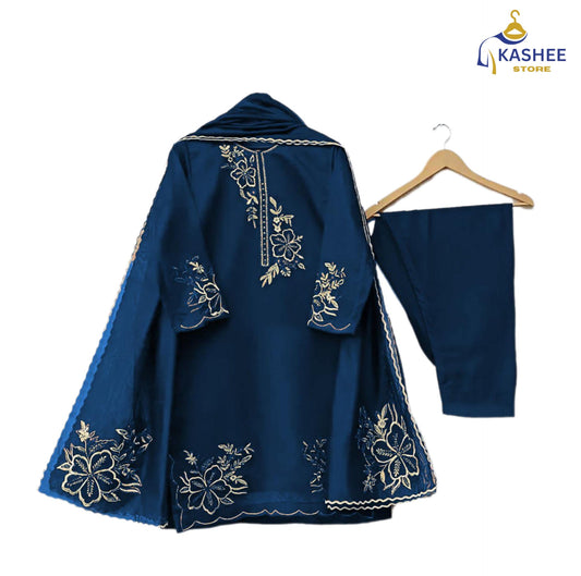 Luxury 3Pc Embroidered Organza Suit with Dupatta & Trouser