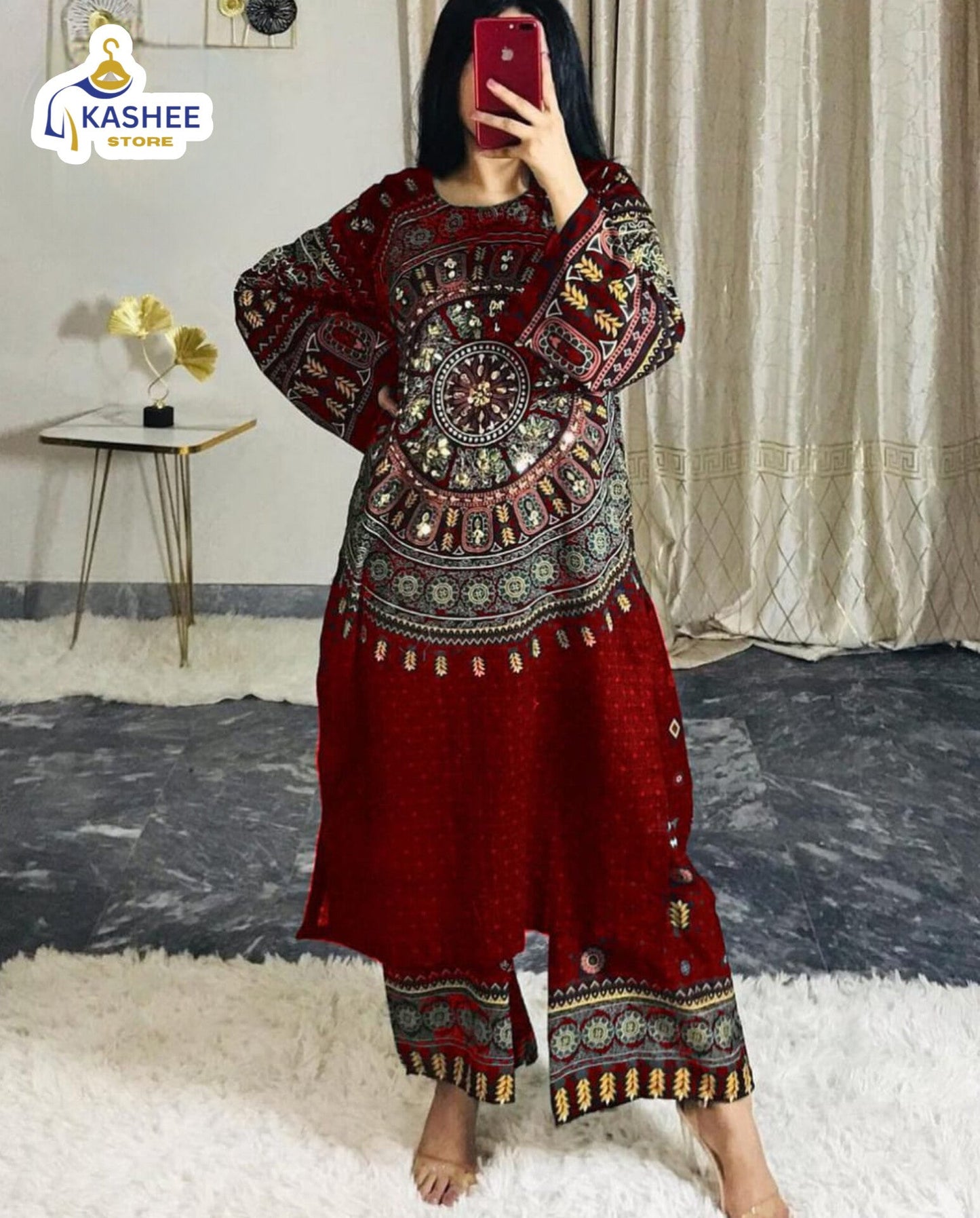 Mirror Work Swiss Lawn 2Pc Outfit