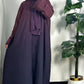 Trendy Front Open Tie & Dye Abaya – With Scarf