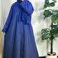 Trendy Front Open Tie & Dye Abaya – With Scarf
