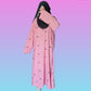 Moon Embroidered Abaya – Premium Peach Georgette