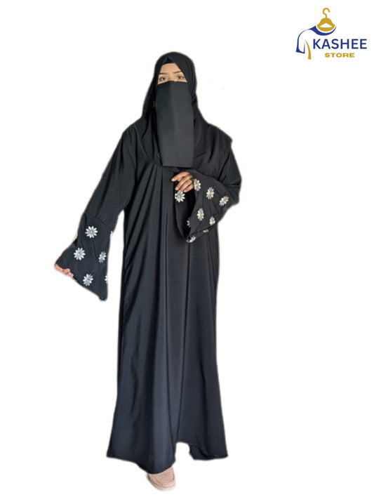 Embroidered Daisy Abaya