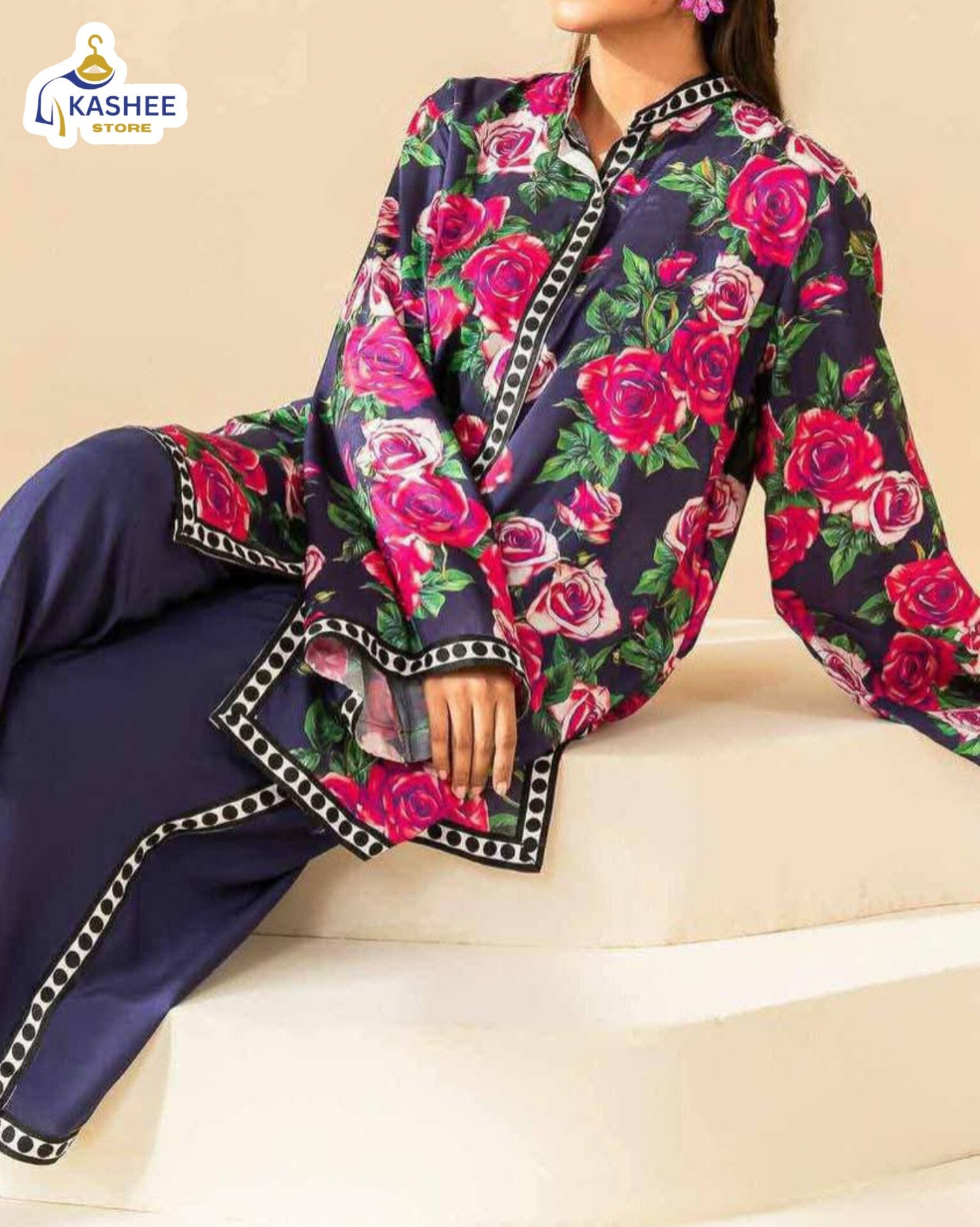 Rosy Digital Print Co-Ord Set | 2Pc Suit