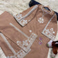 "2Pc Pure Bareeza Cotton Suit | Aari Embroidered Shirt with Flapper"