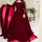 Elegant Pearl & Lace Work Maxi – 3Pc Chiffon Outfit
