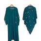 Bow Embroidered Khimar Abaya – Dual Georgette