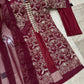 . "4Pc Embroidered Organza Gown Set | Inner, Trouser & Dupatta"