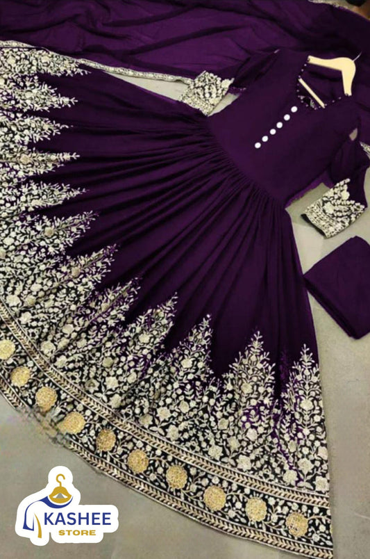 Heavy Embroidered Chiffon Maxi 3Pc Set"
