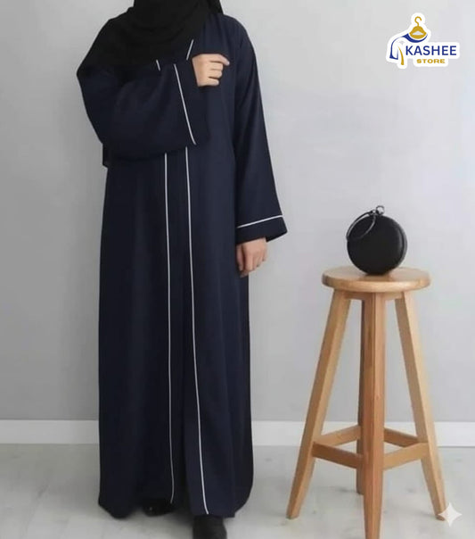 Front Open Piping Abaya – Elegant & Modest Wear