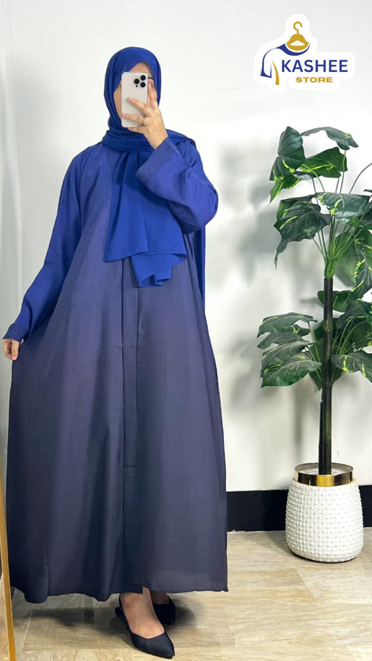 Trendy Front Open Tie & Dye Abaya – With Scarf