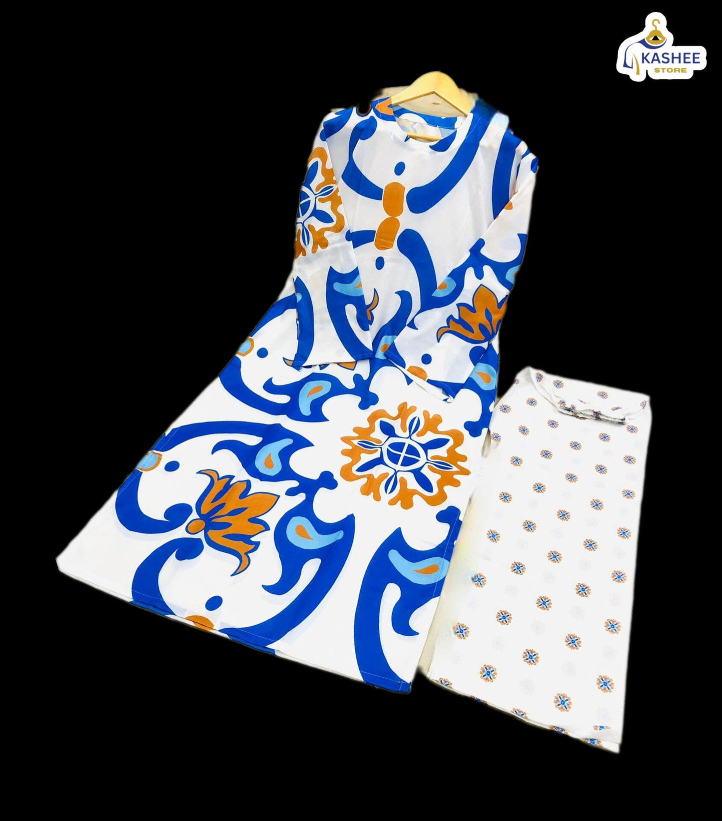Trendy Digital Printed 2Pc Set – Long Shirt & Bell Bottom Trouser