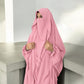 Premium Saudi Jilbab – Peach Nida Fabric