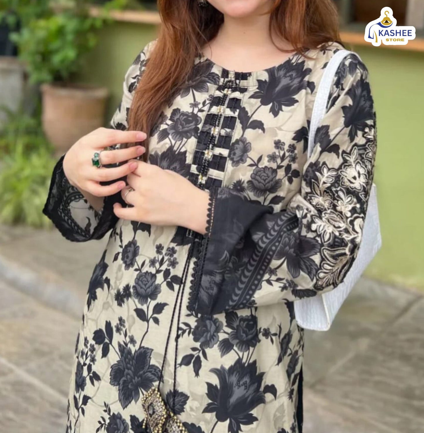 3 Pc Suite Printed Handwork