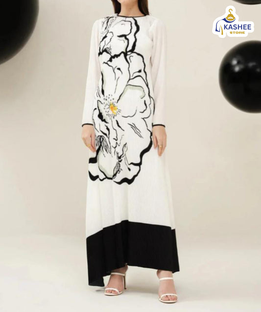 Trending 2-Piece Swiss Lawn Suit | Digital Printed Long Shirt & Bell Bottom Trouser