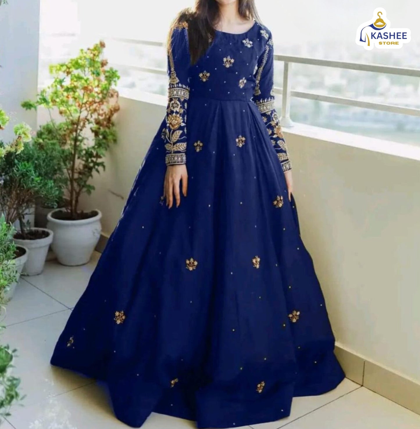 2-Piece Chiffon Maxi Set – Sequence Boti & Zari Work with Crepe Trouser