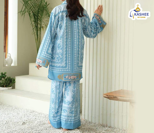 Signature Digital Print Swiss Silk Suit | 2-Piece Set