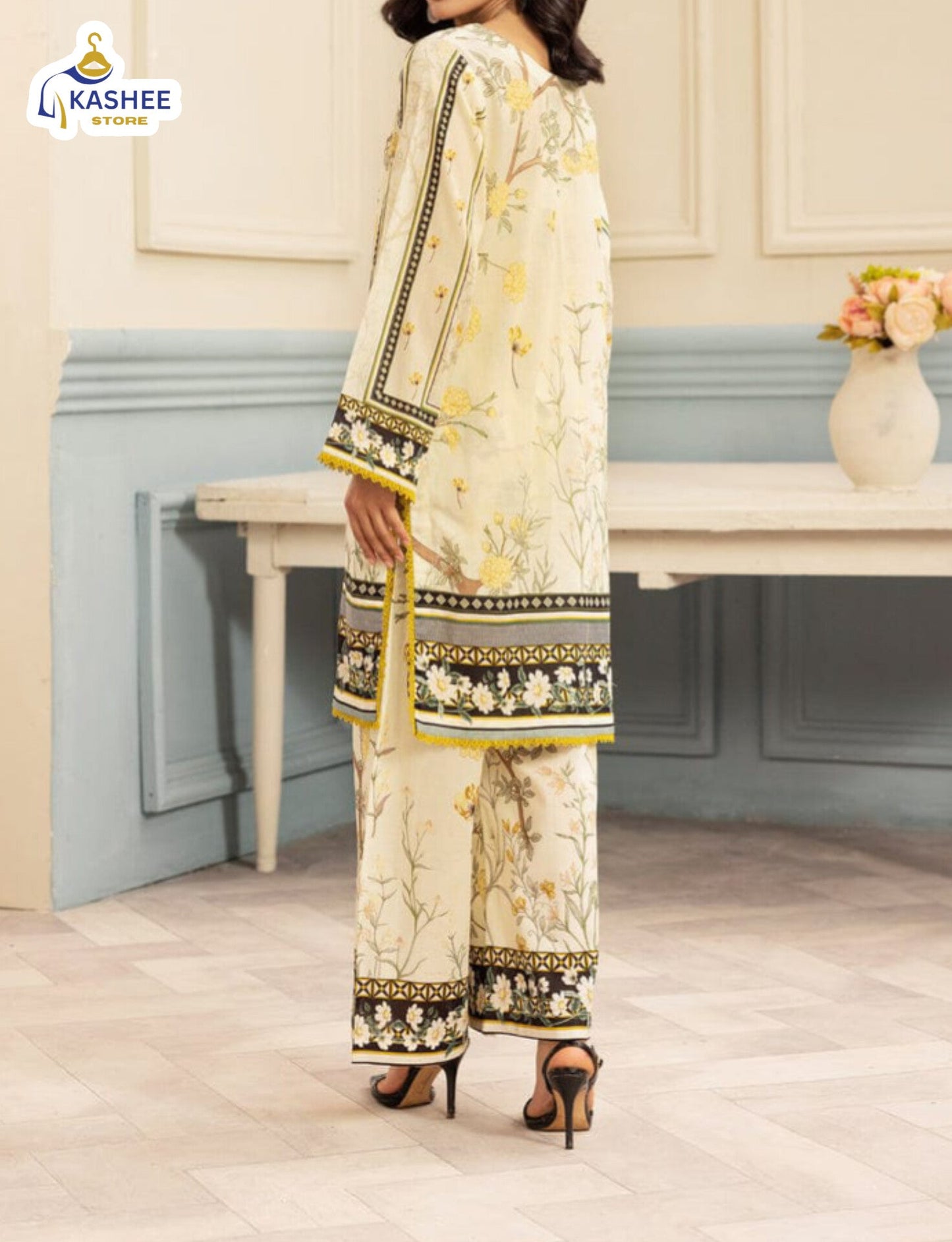 2Pc Swiss Silk Digital Print Suit