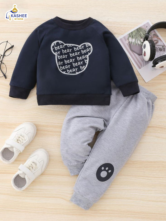 Bears Printed Winter Track Suit – Cozy Style for Kids