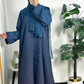 Trendy Front Open Tie & Dye Abaya – With Scarf