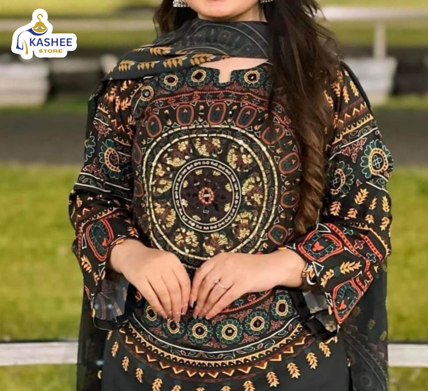 Mirror Work Swiss Lawn 2Pc Outfit